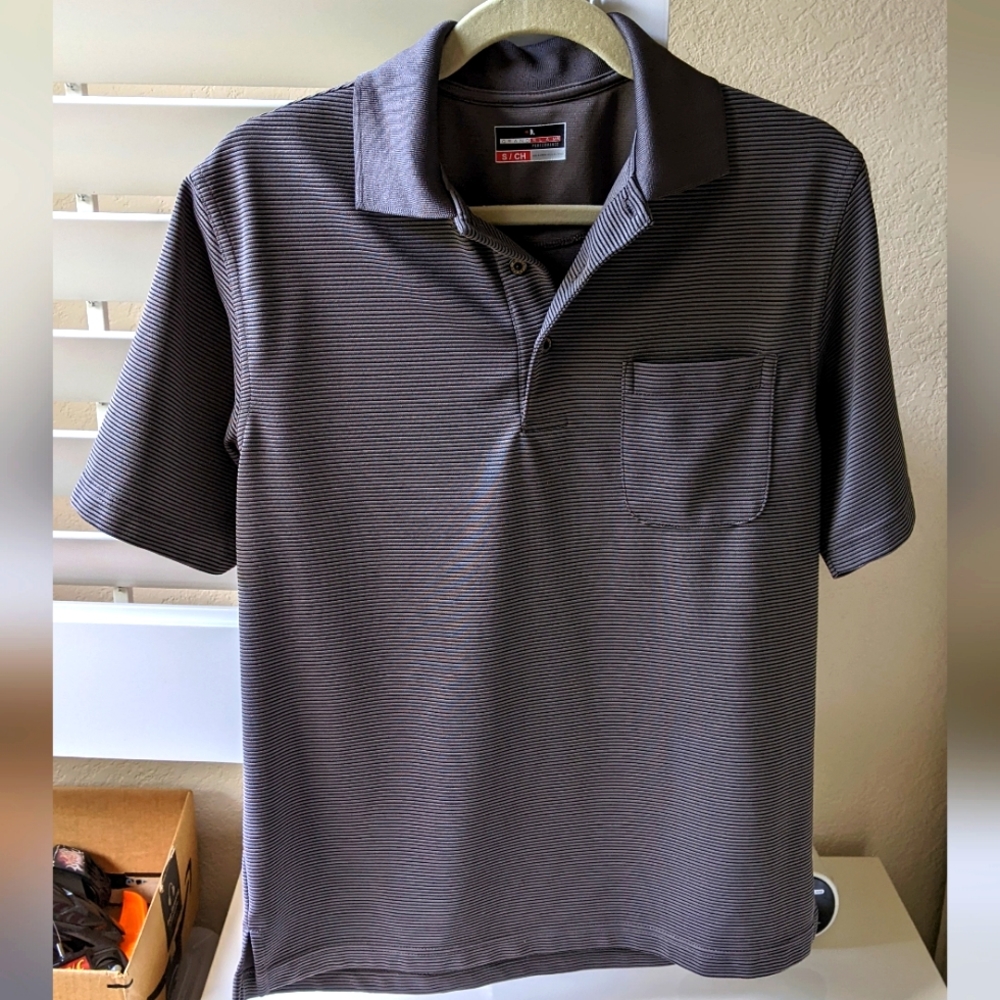 GRAND SLAM PERFORMANCE MICRO PIQUE CLASSIC STRIP MEN'S GOLF POLO SHIRT